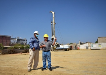 Con adecuación de terreno y cimentación de estructuras, avanza obra del Gran Bazar