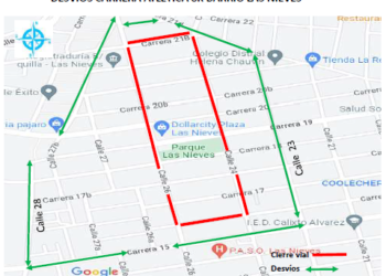 Cierres de vías para el sábado 23 y domingo 24 de julio de 2022