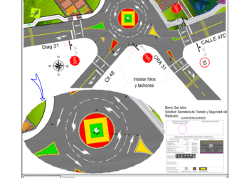 Implementan micro intervención en la carrera 31 con calle 48 para garantizar la seguridad vial