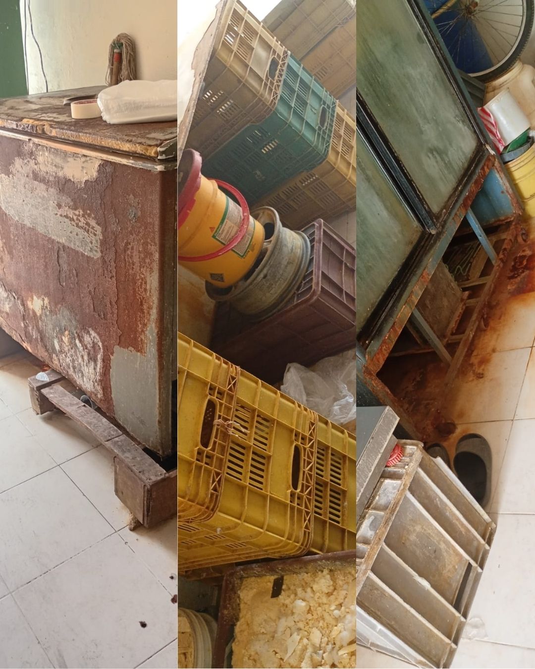 aspecto del mal estado del establecimiento que almacena el queso costeño